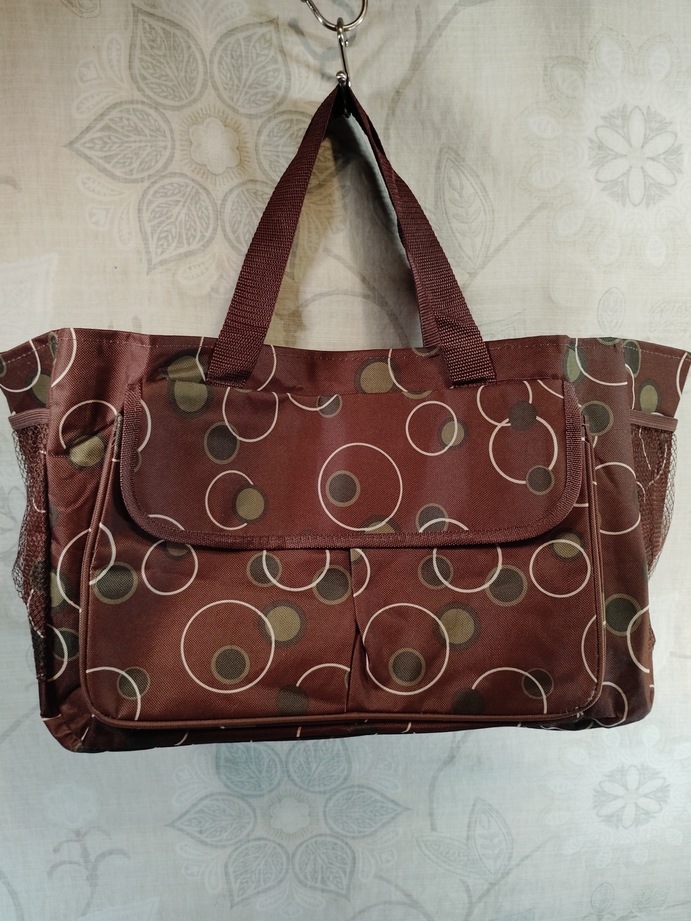 AARP Brown  Multi Circle Patterned Shoulder Bag